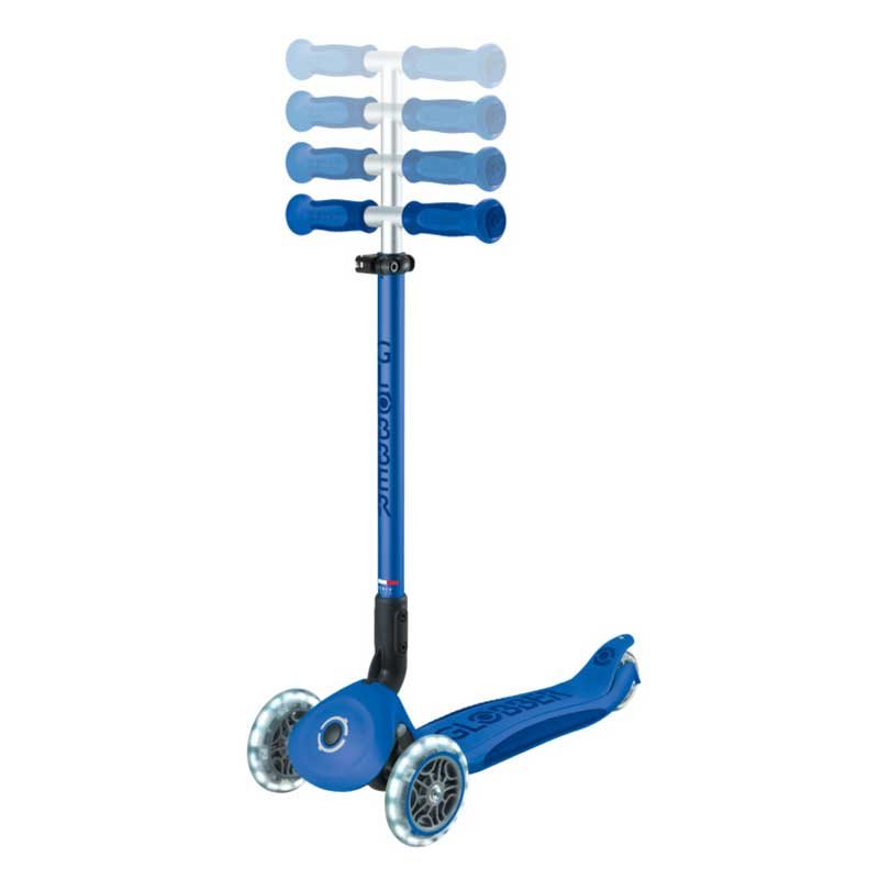 Детска сгъваема тротинетка с родителски контрол Globber Go Up Deluxe Flash Lights, тъмно синя - Image 7