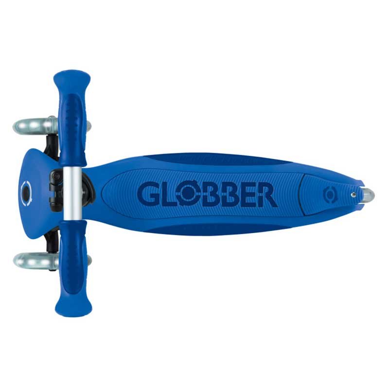 Детска сгъваема тротинетка с родителски контрол Globber Go Up Deluxe Flash Lights, тъмно синя - Image 4