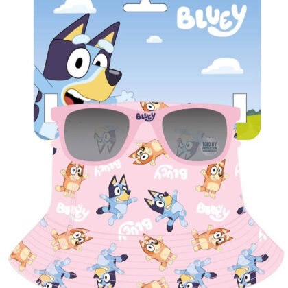 Детска шапка идиотка 51 см + слънчеви очила bluey