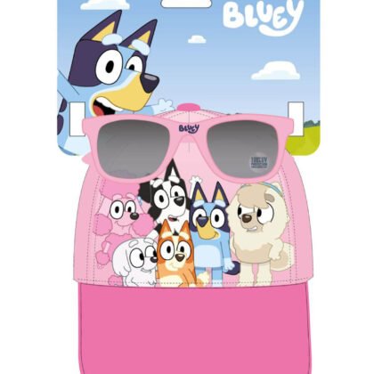 Детска шапка с козирка 53 см + слънчеви очила bluey