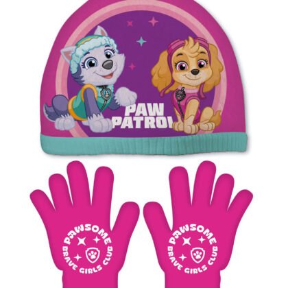 Детска шапка с ръкавици paw patrol момиче 48/51