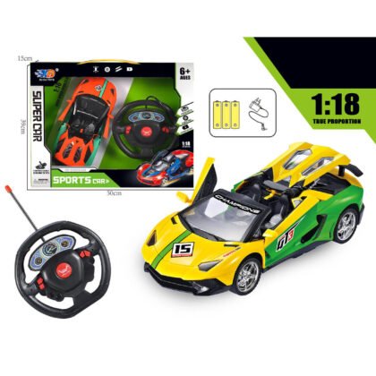 Детска спортна кола 1:18 с дистанционно и зарядно, отварящи се врати, 2 цвята