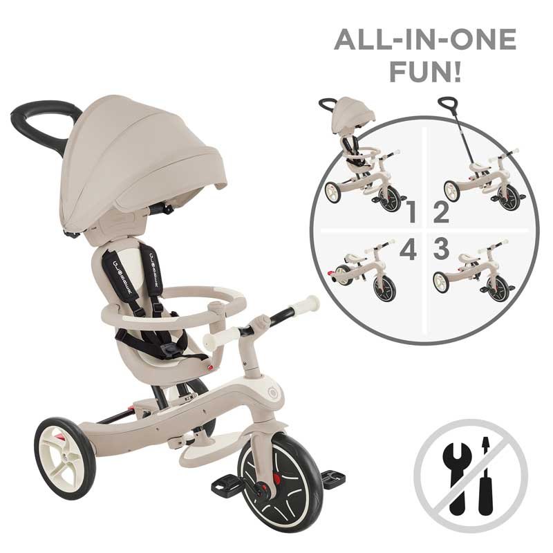 Детска триколка 4 в 1 GLOBBER EXPLORER TRIKE ECOLOGIC, кокос - Image 8