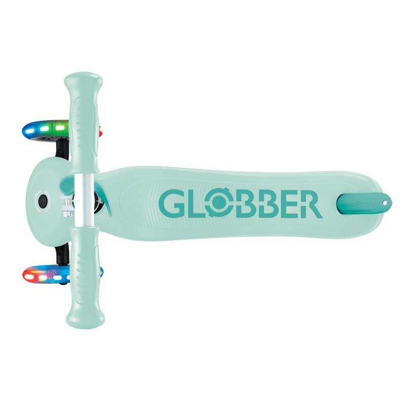 Детска тротинетка с 3 светещи колела GLOBBER PRIMO PLUS LIGHTS, мента - Image 2