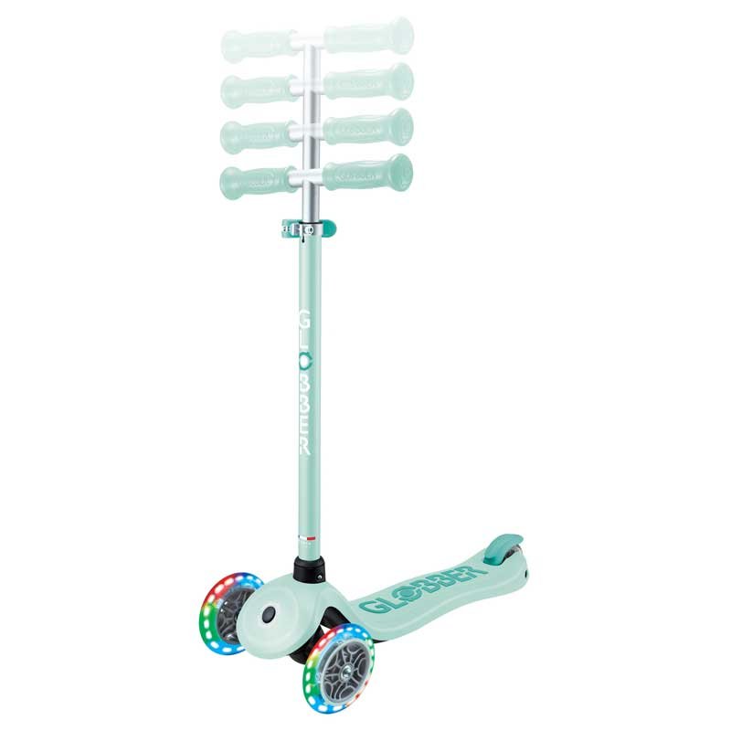 Детска тротинетка с 3 светещи колела GLOBBER PRIMO PLUS LIGHTS, мента - Image 4