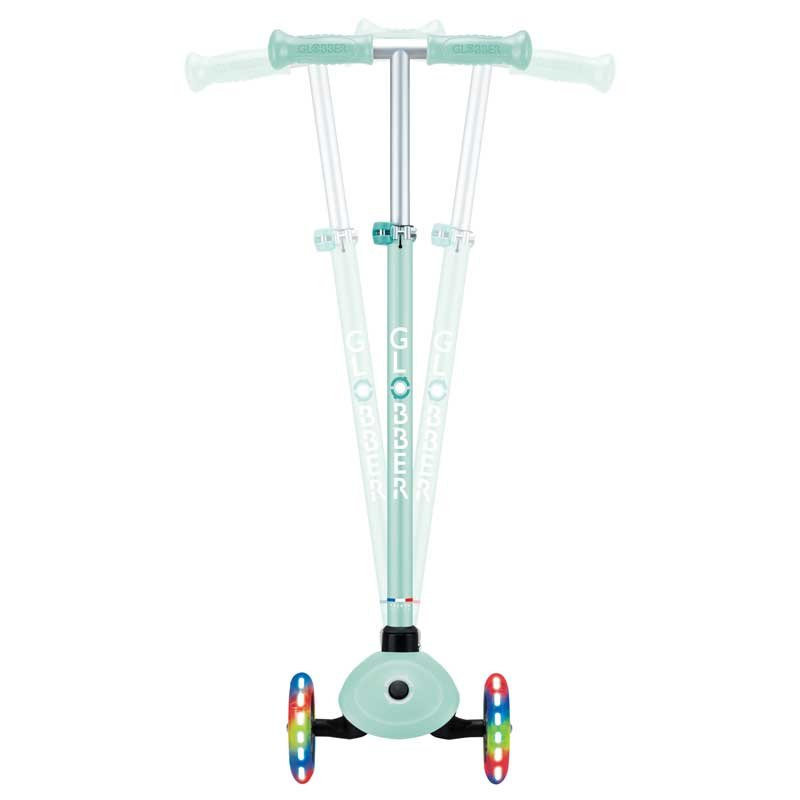 Детска тротинетка с 3 светещи колела GLOBBER PRIMO PLUS LIGHTS, мента - Image 3