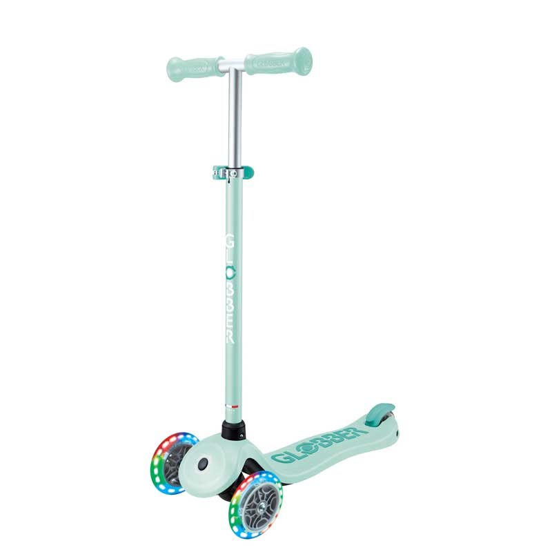 Детска тротинетка с 3 светещи колела GLOBBER PRIMO PLUS LIGHTS, мента - Image 6
