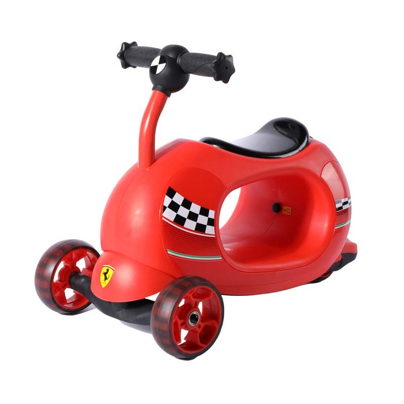 Детска тротинетка с родителски контрол Ferrari 4 в 1 – червена - Image 6
