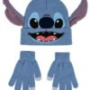 Детска шапка с уши stitch + ръкавици