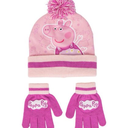 Детска зимна шапка с ръкавици peppa pig