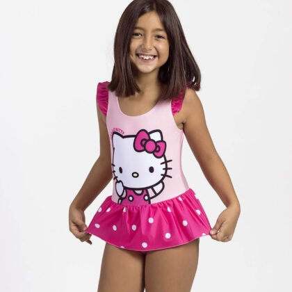 Детски цял бански с пола hello kitty 3-7 год.