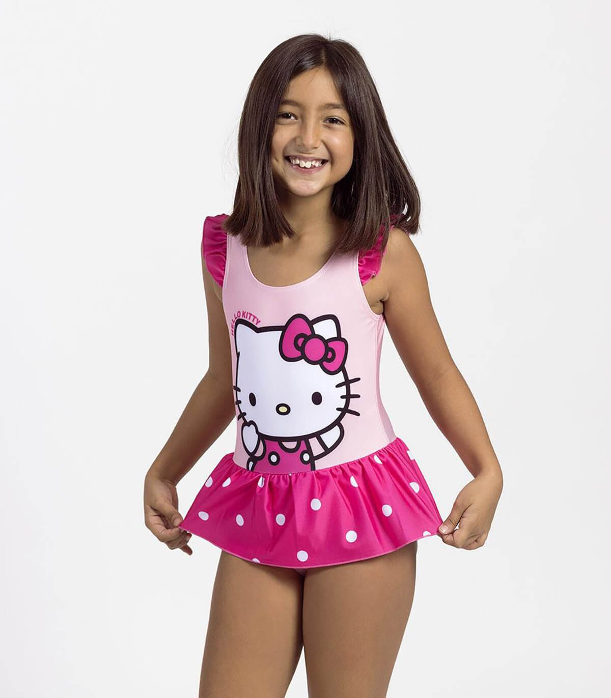 Детски цял бански с пола hello kitty 3-7 год.