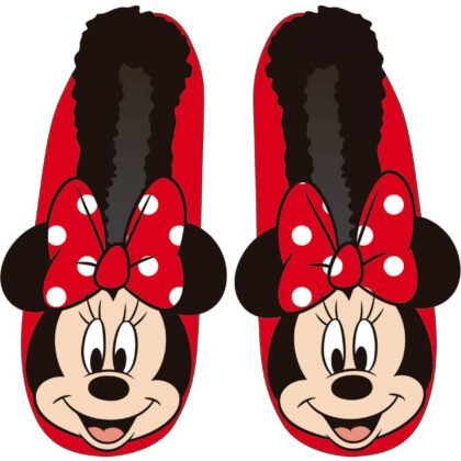 Детски 3D плюшени пантофи minnie червени 26-36