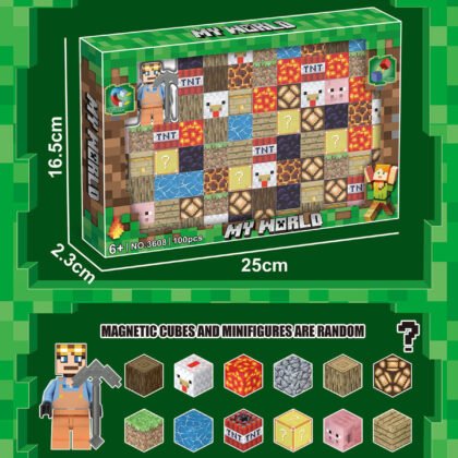 Детски магнитни кубчета minecraft 100 части