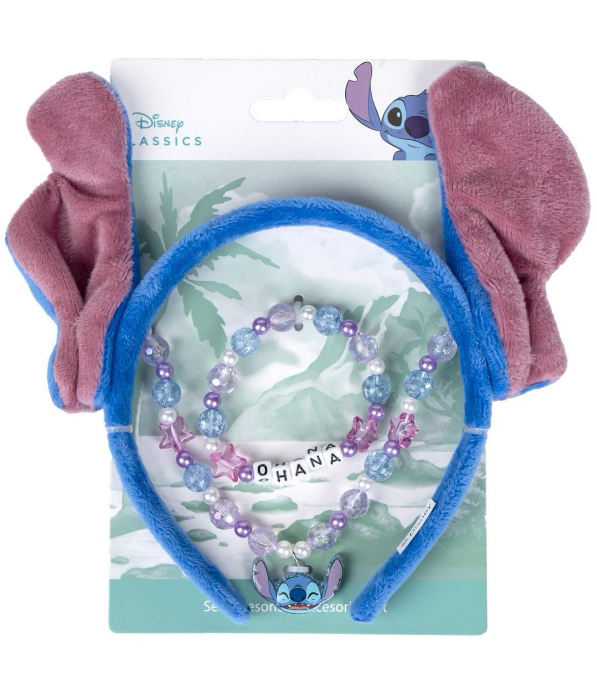 Диадема за коса с уши, гривна и колие stitch синя - Image 5