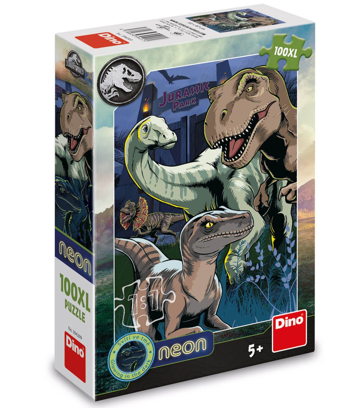 Детски пъзел jurassic world 100 XL части неон - Image 3