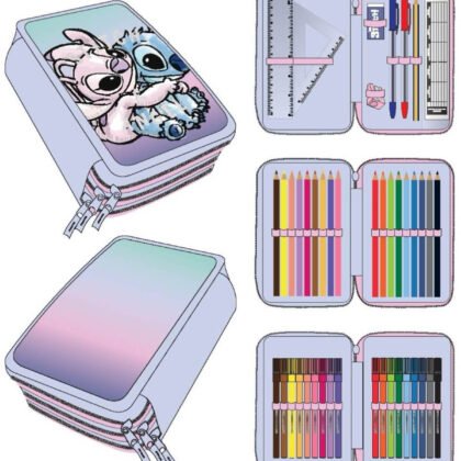 Несесер с 3 ципа и учeнически пособия stitch