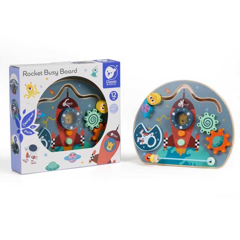 Интерактивна дървена детска играчка - Космическа ракета - Image 3