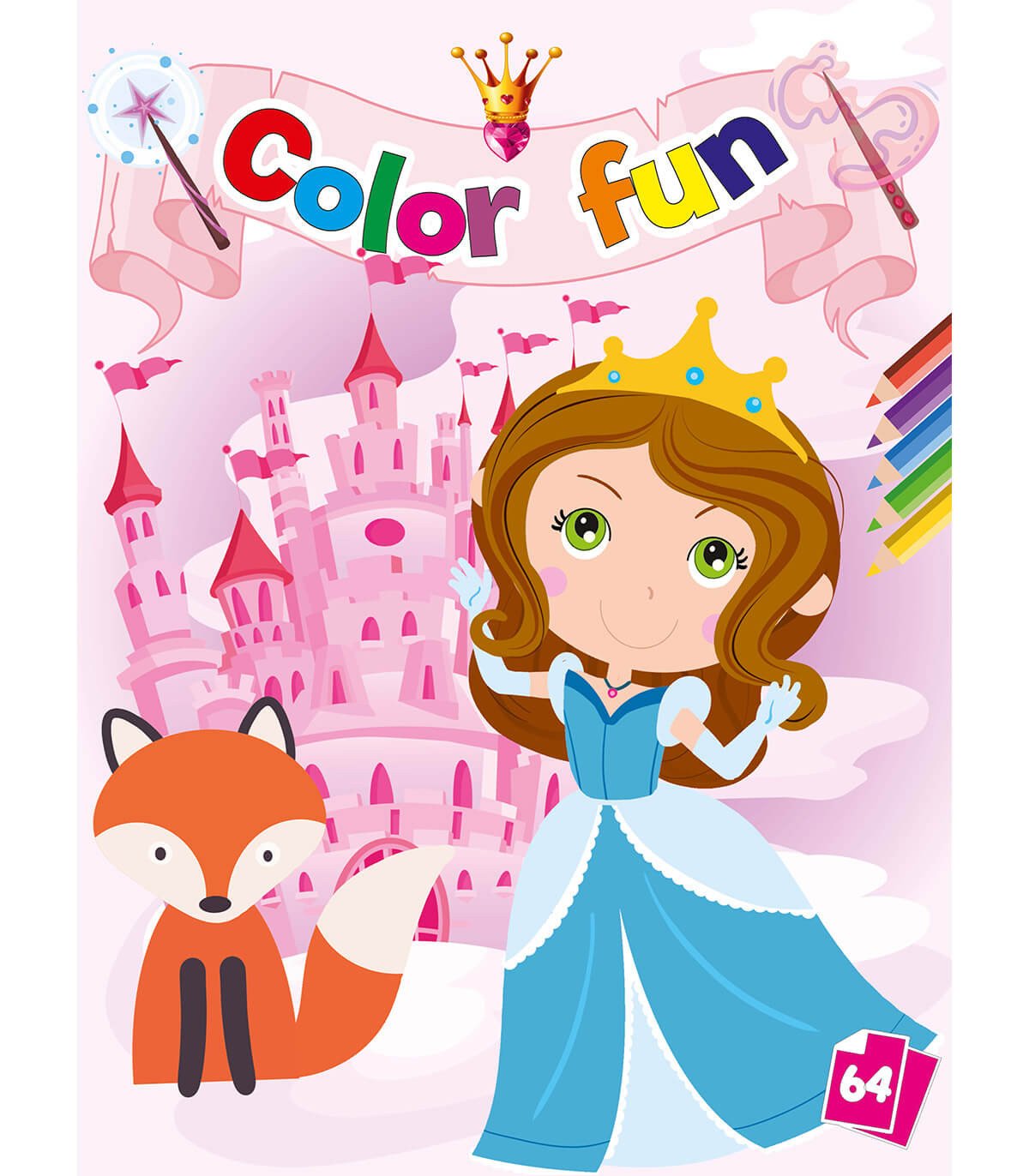 Книжка за оцветяване принцеси color fun 64 стр. 8 вида - Image 3