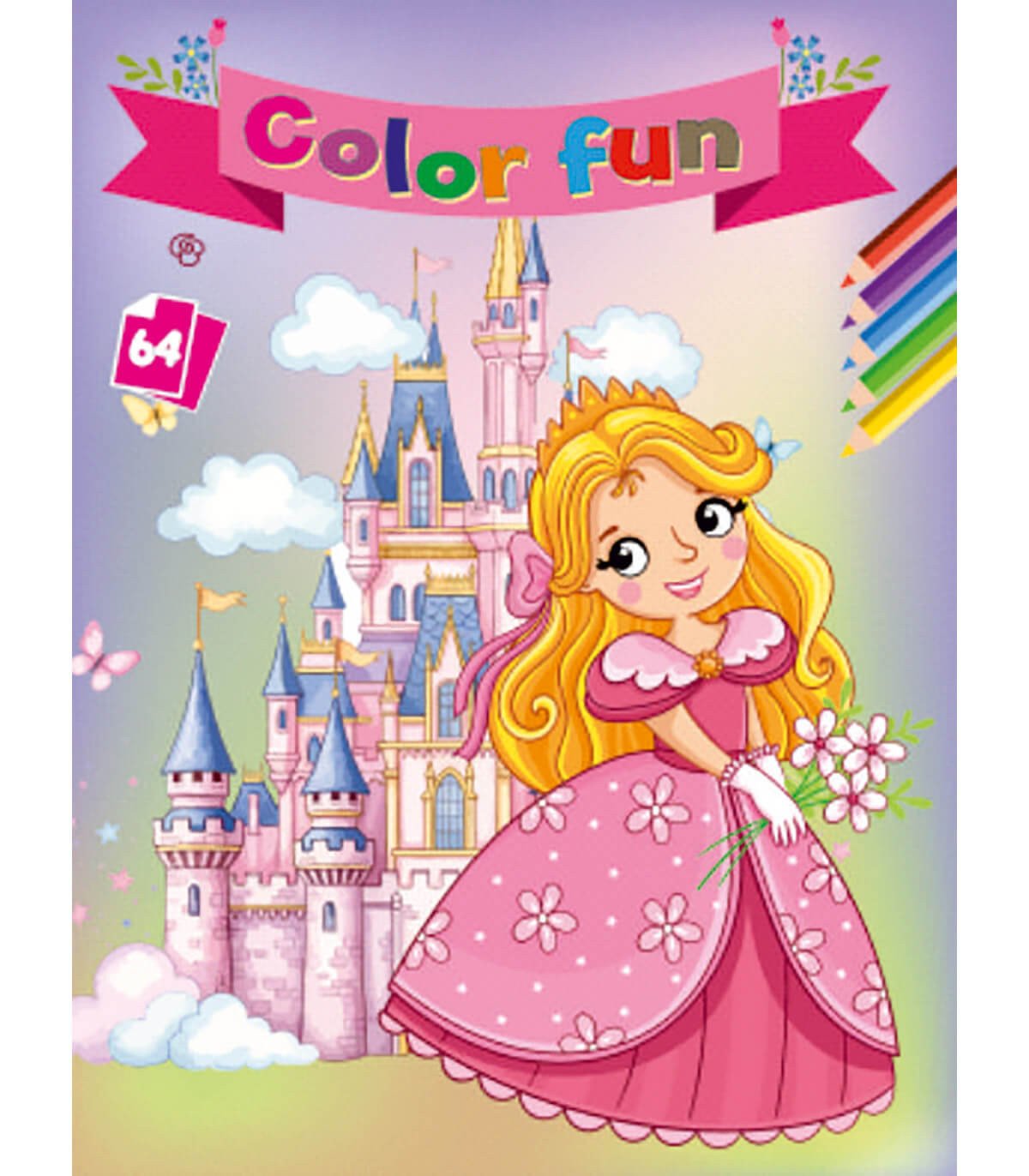 Книжка за оцветяване принцеси color fun 64 стр. 8 вида - Image 6