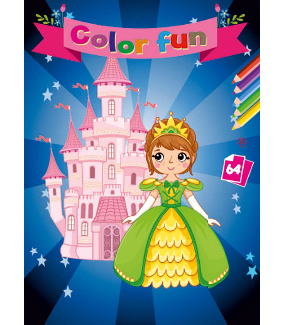 Книжка за оцветяване принцеси color fun 64 стр. 8 вида