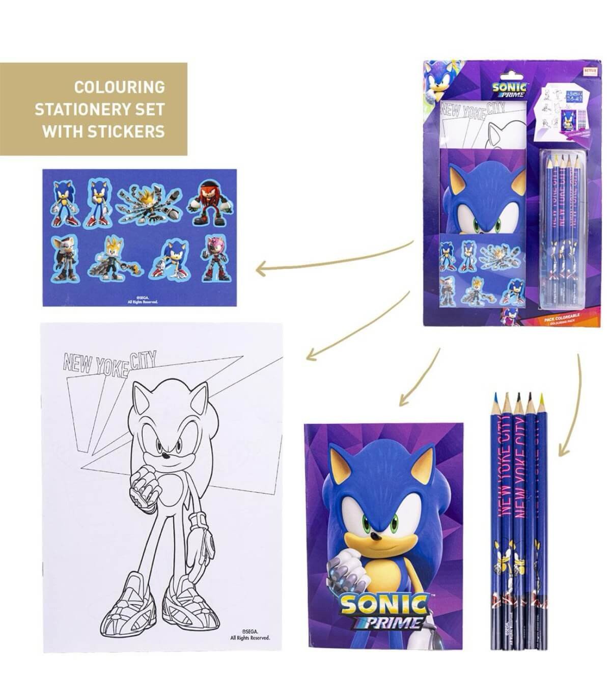 Книжка за оцветяване с моливи sonic prime