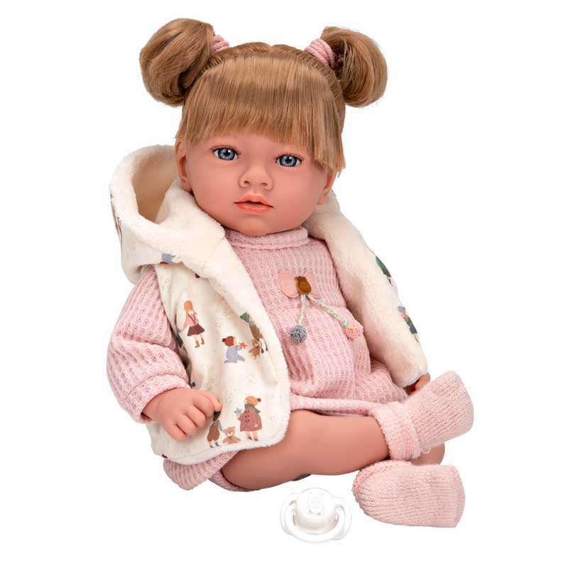 Кукла Ария в розово, която се смее - 40 см - Image 4