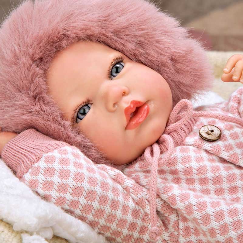 Кукла-бебе Мануела с бяла чанта и възглавничка - 40 см - Image 8