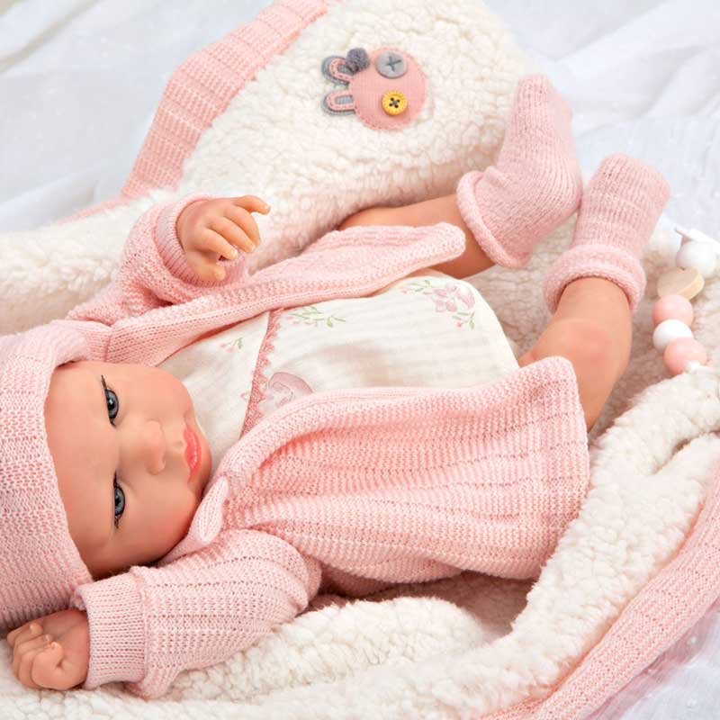 Кукла-бебе Марта с меко розово одеяло - 40 см - Image 3