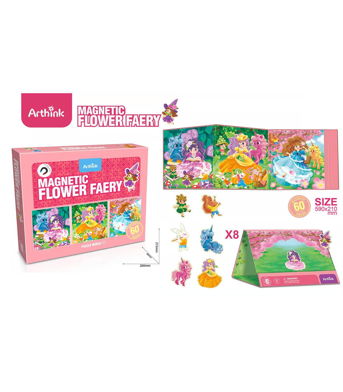 Магнитен пъзел 3 бр. flower faery