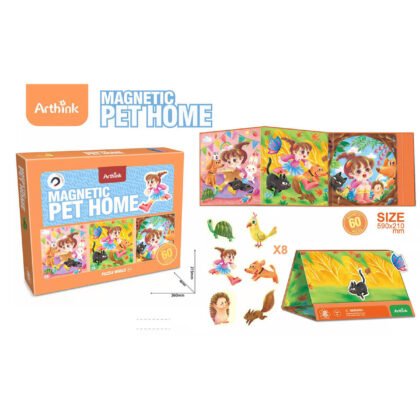 Магнитен пъзел 3 бр. с животни pet home