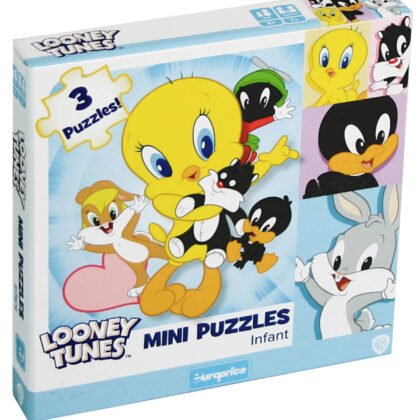 Мини пъзел 3 в 1 looney tunes - infant