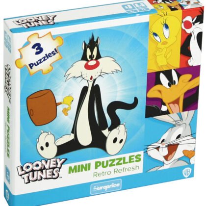 Мини пъзел 3 в 1 looney tunes - retro refresh