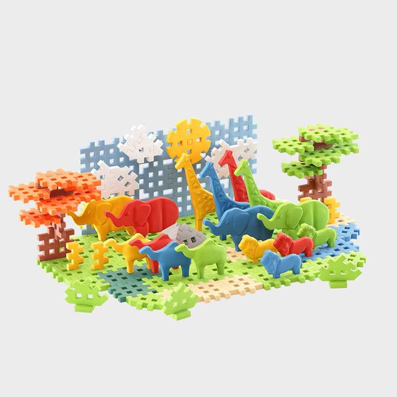Мини вафлен конструктор Marioinex "Животни от саваната", 100 части - Image 3