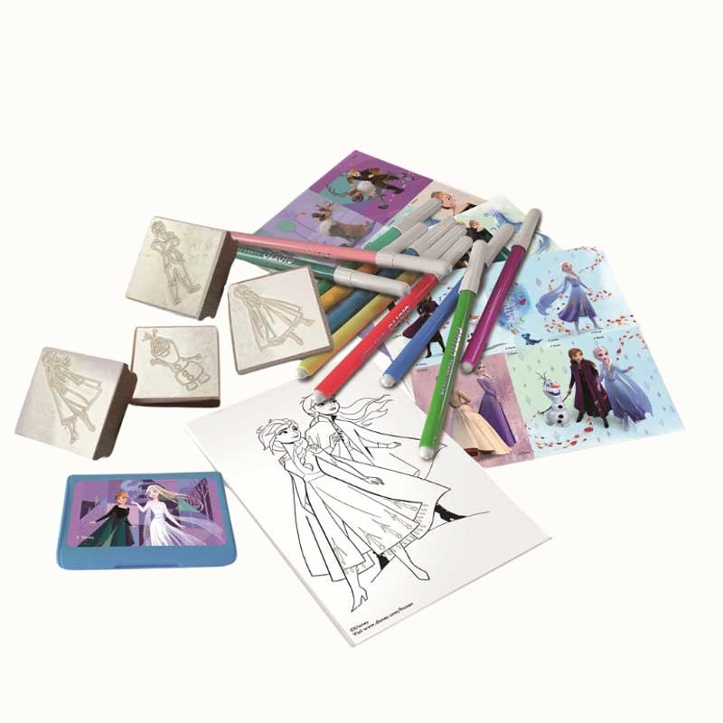 Творческа раница Frozen II с 10 миещи се флумастера, 4 печата и 30 стикера - Image 2