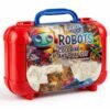 Арт куфарче Robots с 10 цветни молива, 5 печата и пъзел стикери за декорация