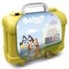 Арт куфарче Bluey с 10 цветни молива, 5 печата и пъзел стикери за декорация