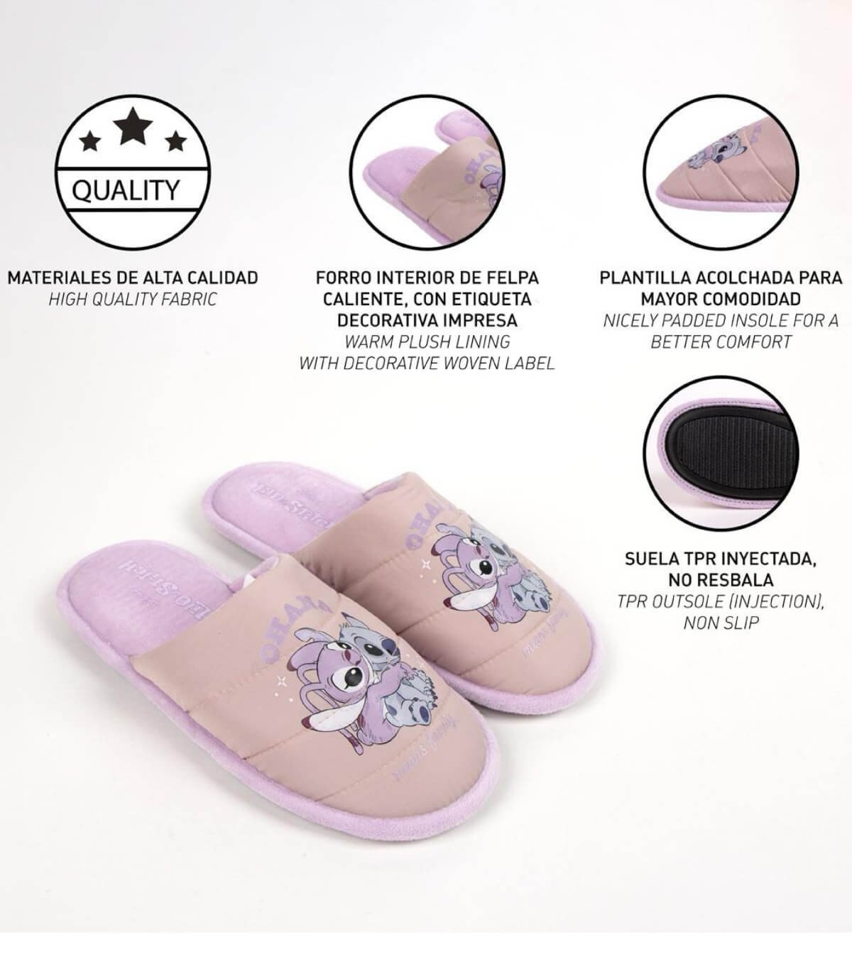 Домашни пантофи розови angel & stitch 36-40 - Image 7