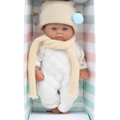 Кукла mini baby doll с плетена шапка и шал 25 см
