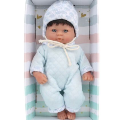 Кукла mini baby doll със сини дрехи 25 см