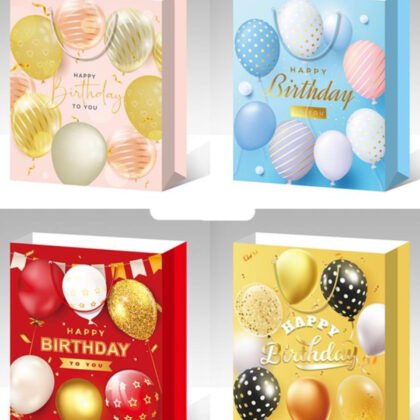Подаръчна чанта happy birthday балони 41,5*30*12 4 вида