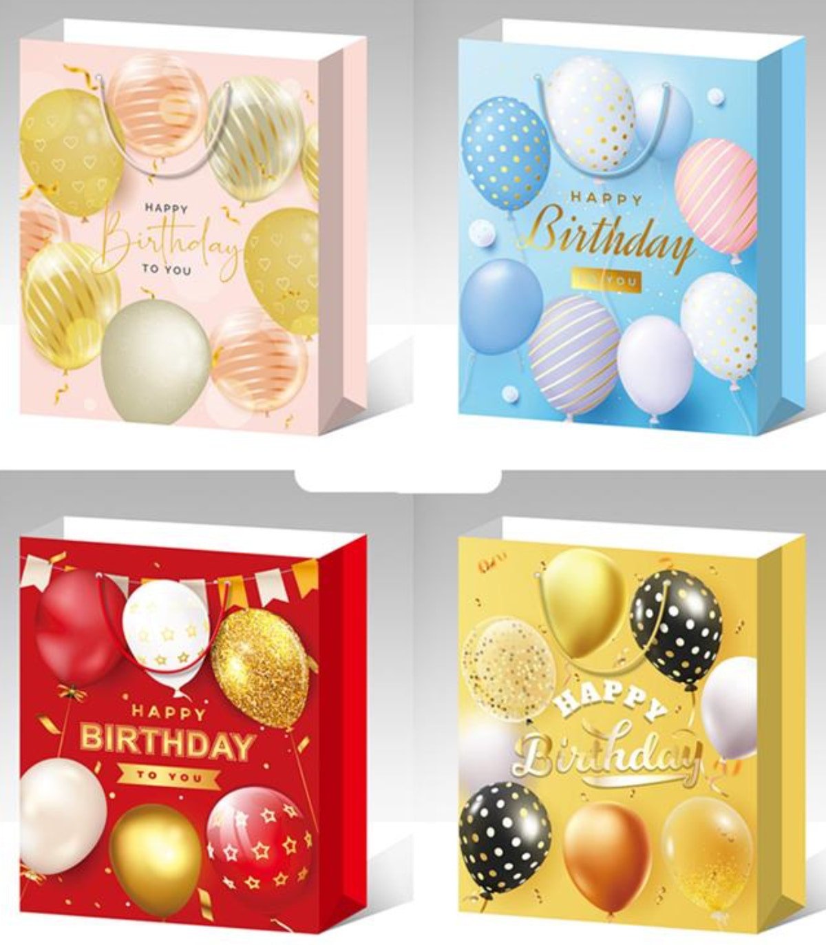 Подаръчна чанта happy birthday балони 41,5*30*12 4 вида