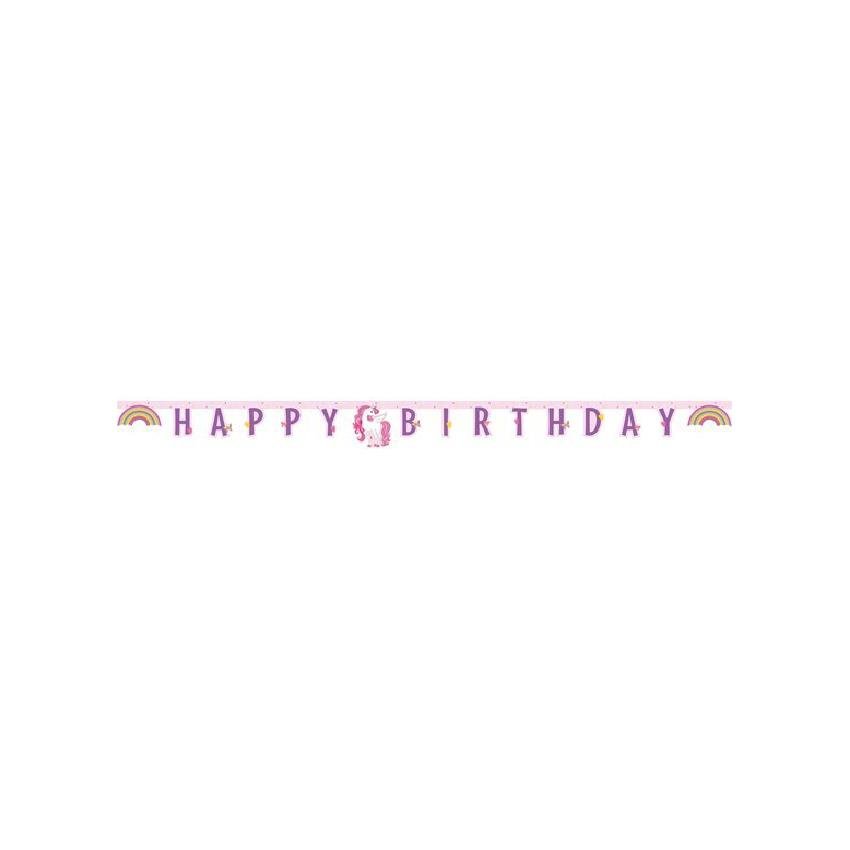 93763 Банер Happy birthday UNICORN RAINBOW