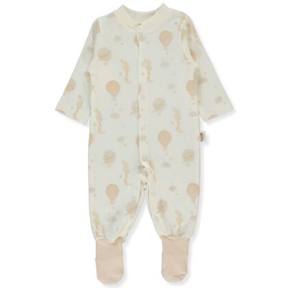 T4037 Гащеризон ORG BORN WITH LOVE D. ECRU 9-12M