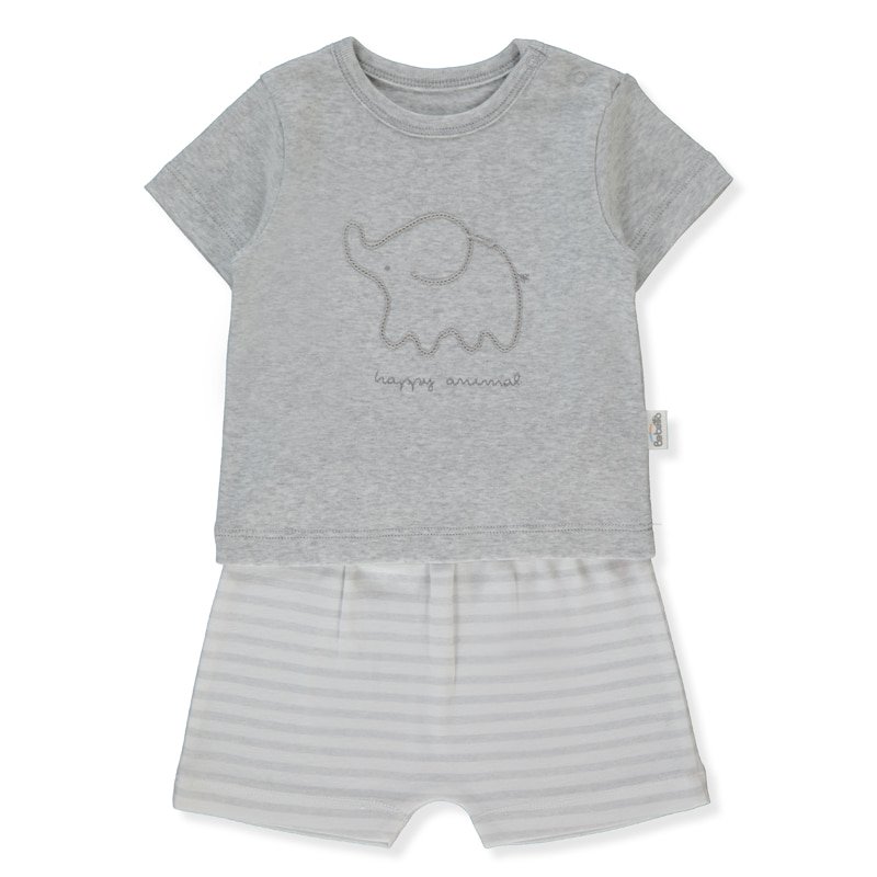 F1477 Пижама 2 ч. HAPPY ANIMAL 12-18m/86cm GREY