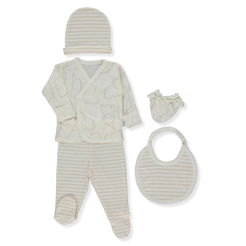 Z1103 К-кт 5ч. HAPPY ANIMAL 0-3m/62cm BEIGE