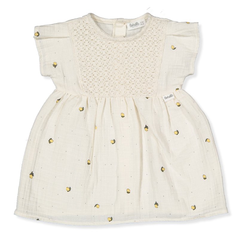 K4772 Рокля sweet lemon Тъмно Екрю 9-12м/80см