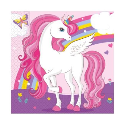 93760 Салфетки 33х33см UNICORN RAINBOW COLORS