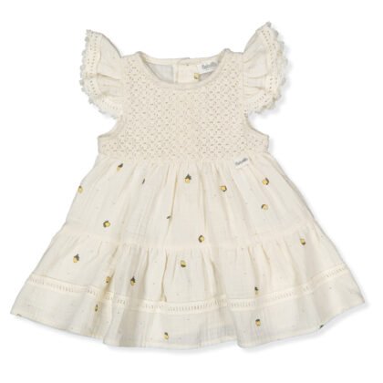 K4771 Рокля sweet lemon Тъмно Екрю 6-9м/74см