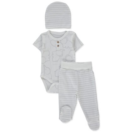 T4186 К-кт 3ч. HAPPY ANIMAL 3-6m/68cm GREY
